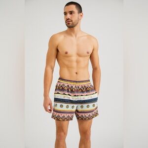 Urban Outfitters Boho Aztec Sun Print‎ Swim Shorts Men’s Size M